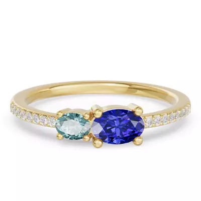Toi Et Moi Deux Bleu Pavé Ring