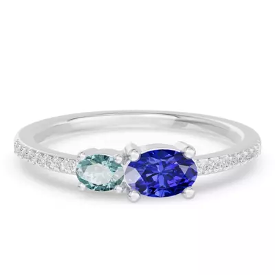 Toi Et Moi Deux Bleu Pavé Ring