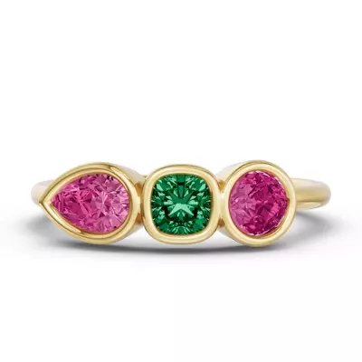 Rosavira Bezel Three-Stone Ring
