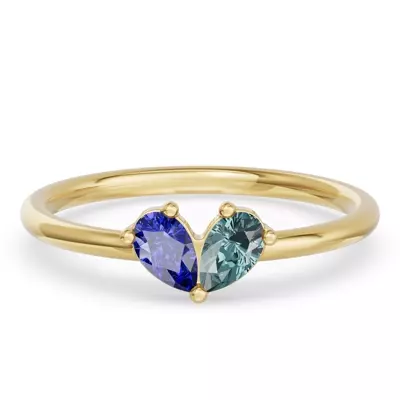 Toi Et Moi Deux Bleu Pear Ring