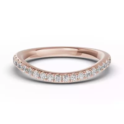 Classic Contoured Pavé Lab Wedding Band