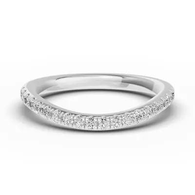 Classic Contoured Pavé Wedding Band