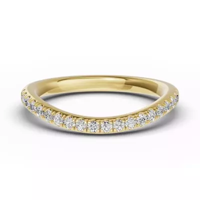 Classic Contoured Pavé Wedding Band