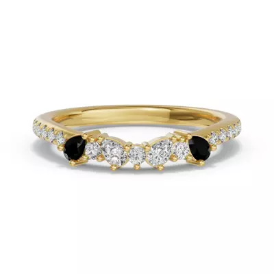 Papillon Pavé Black Diamond Band