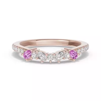Papillon Pavé Pink Sapphire Band