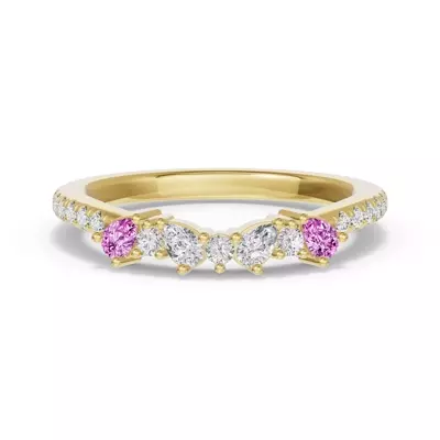 Papillon Pavé Pink Sapphire Band