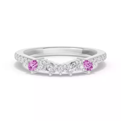 Papillon Pavé Pink Sapphire Band