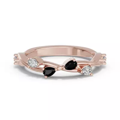 Botanical Twist Black Diamond Band