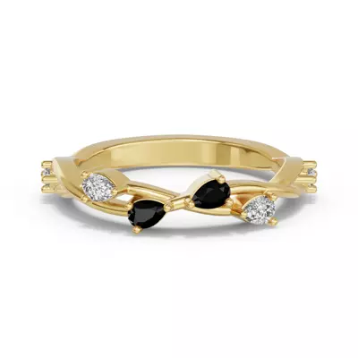 Botanical Twist Black Diamond Band