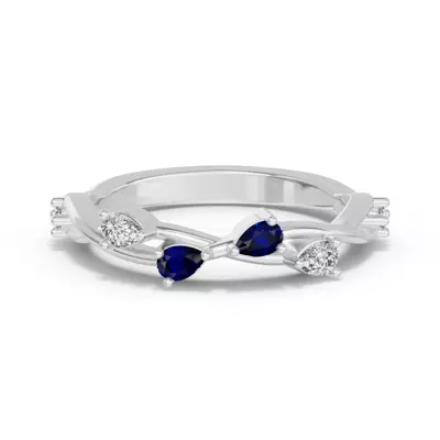 Botanical Twist Sapphire Band