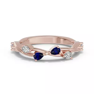 Botanical Twist Sapphire Band