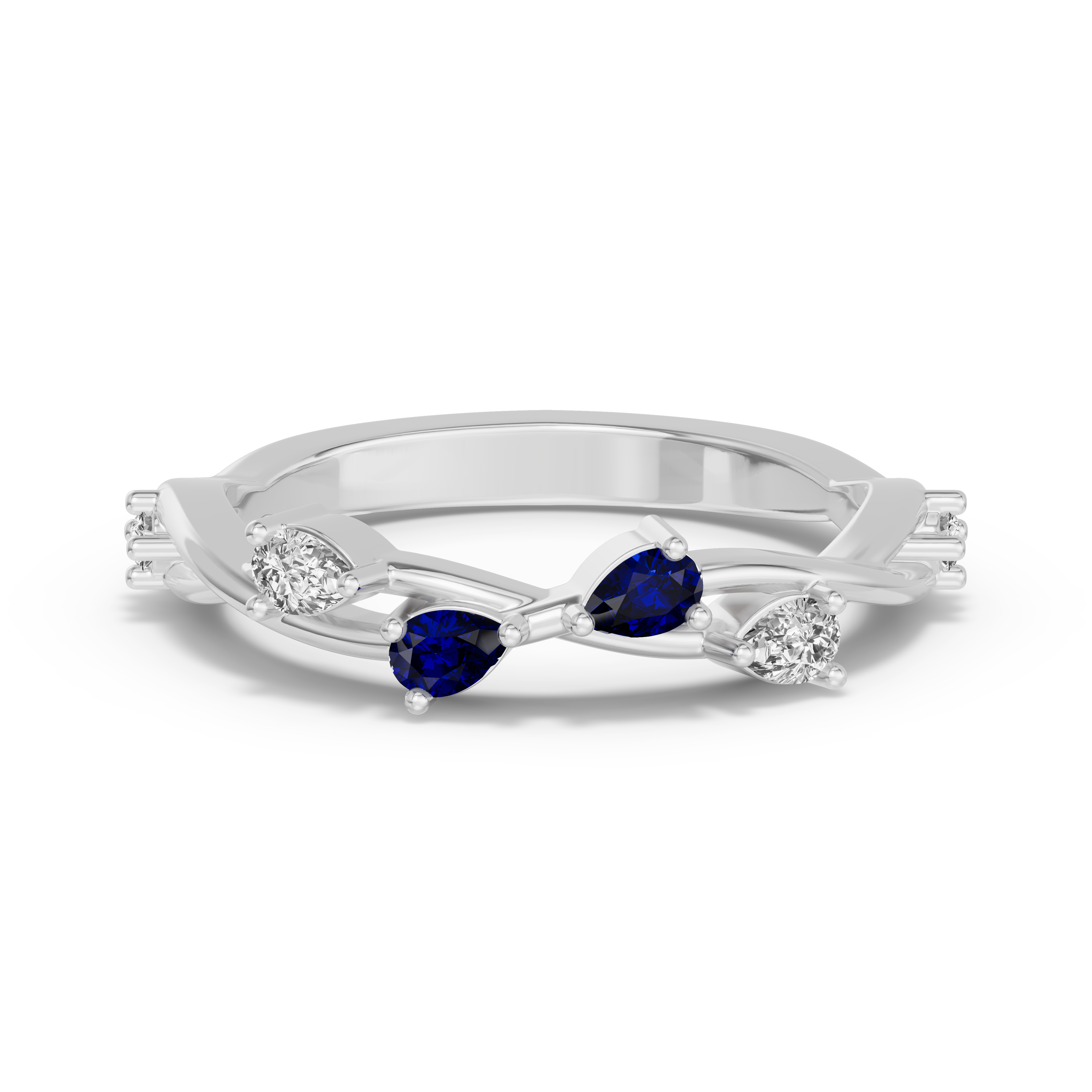 Botanical Twist Sapphire Band