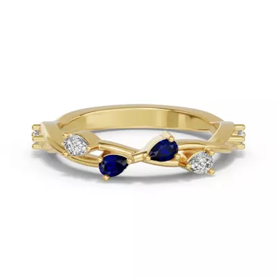 Botanical Twist Sapphire Band