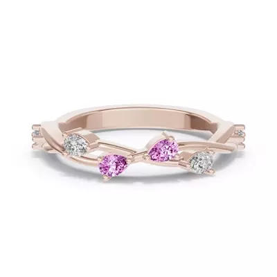 Botanical Twist Pink Sapphire Band
