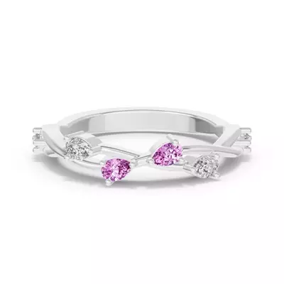 Botanical Twist Pink Sapphire Band