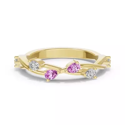 Botanical Twist Pink Sapphire Band