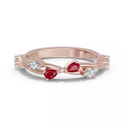 Botanical Twist Ruby Band