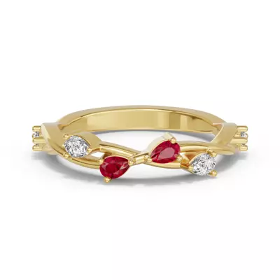 Botanical Twist Ruby Band