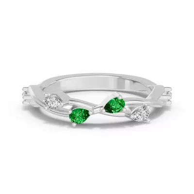 Botanical Twist Tsavorite Band