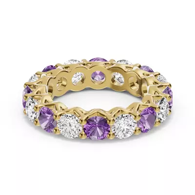 Unity Prong Amethyst & Lab Diamond Eternity Band (4.80 ct. tw.)