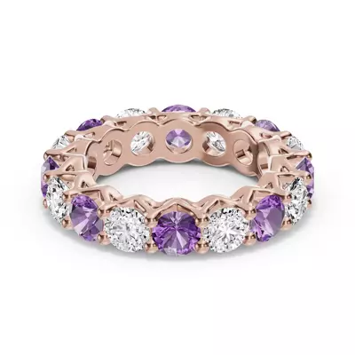 Unity Prong Amethyst & Lab Diamond Eternity Band (4.80 ct. tw.)