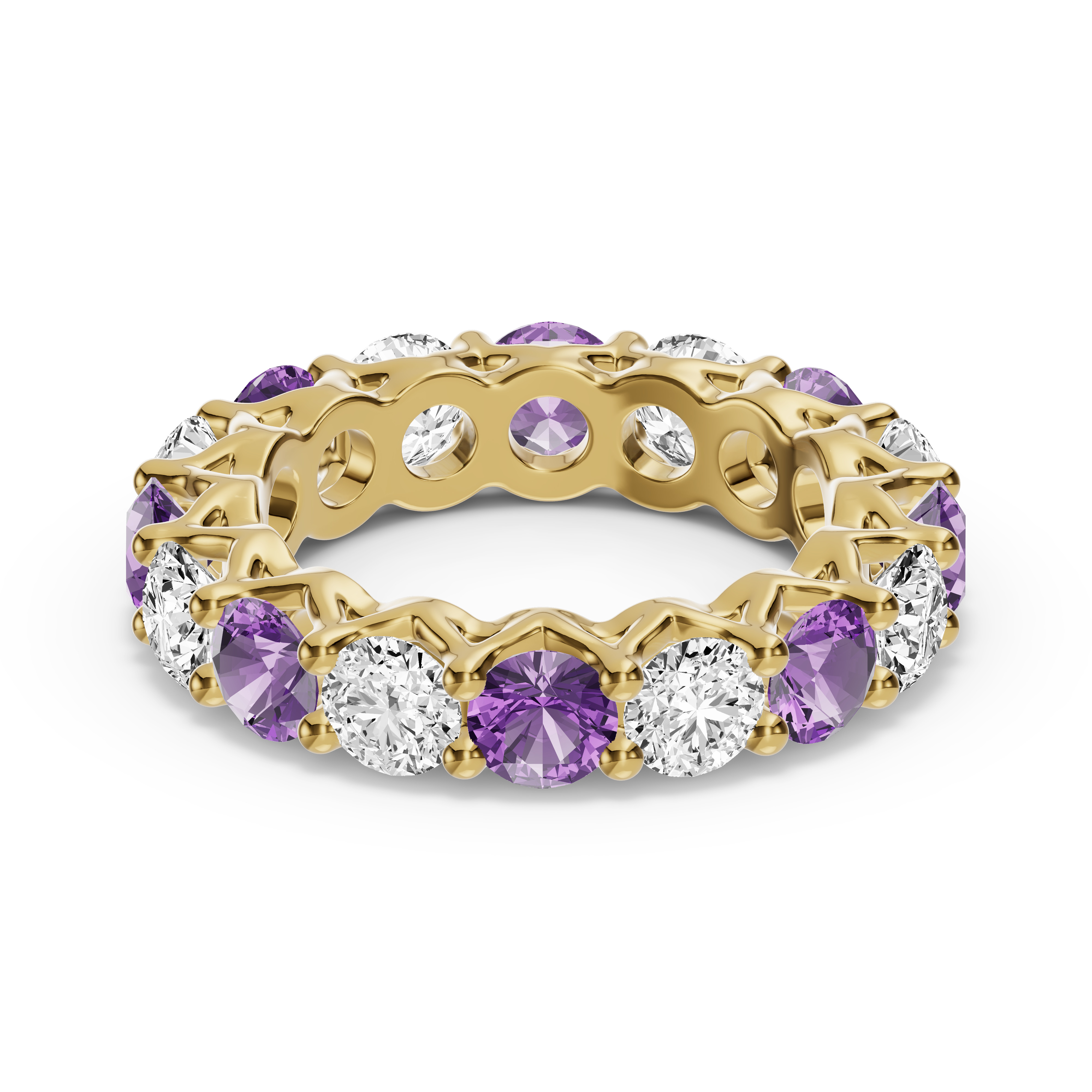 Unity Prong Amethyst & Lab Diamond Eternity Band (4.80 ct. tw.)