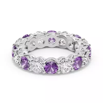 Unity Prong Amethyst & Lab Diamond Eternity Band (4.80 ct. tw.)