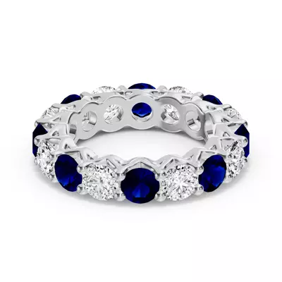 Unity Prong Sapphire & Diamond Eternity Band (4.80 ct. tw.)