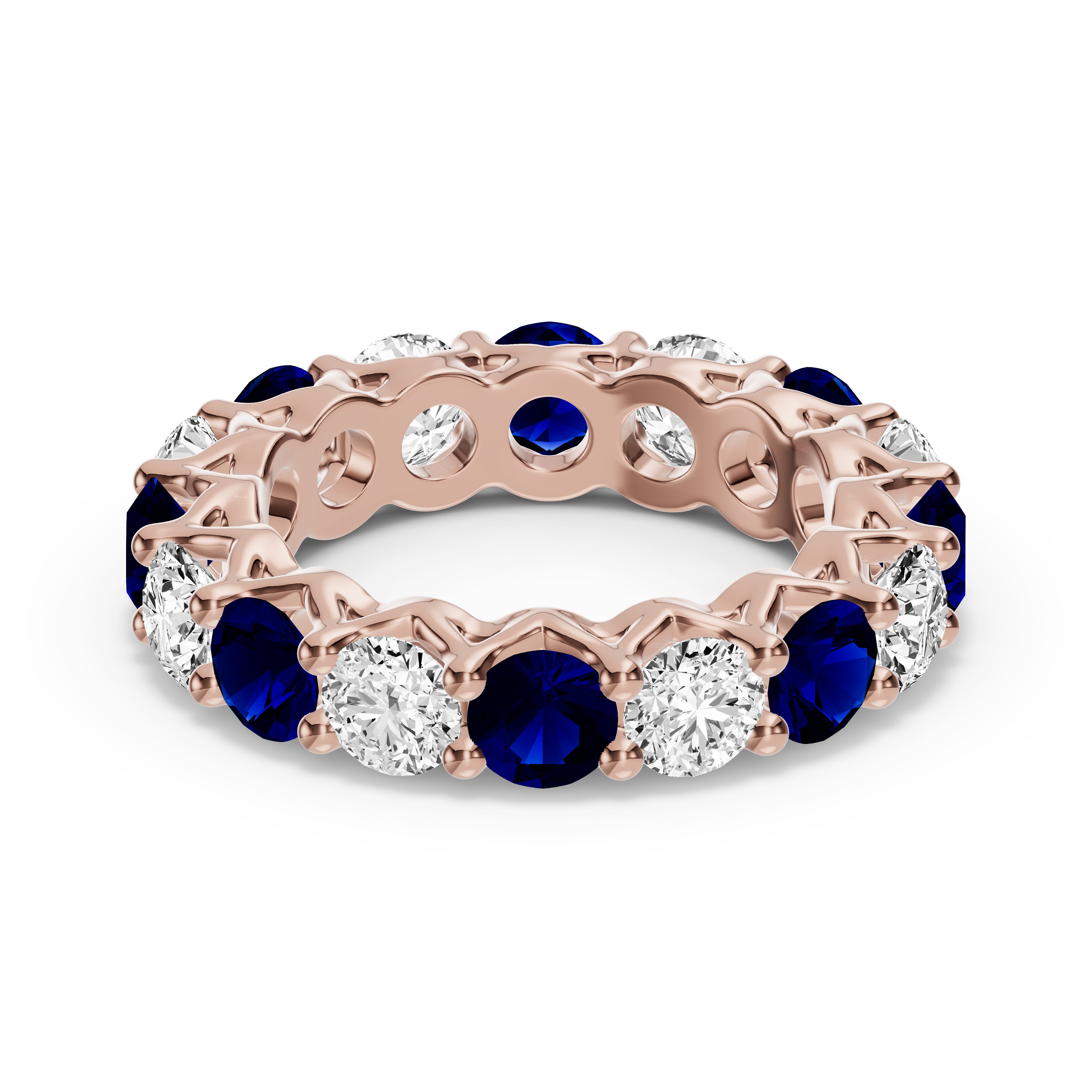 Unity Prong Sapphire & Diamond Eternity Band (4.80 ct. tw.)