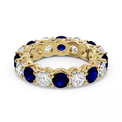 Unity Prong Sapphire & Diamond Eternity Band (4.80 ct. tw.)