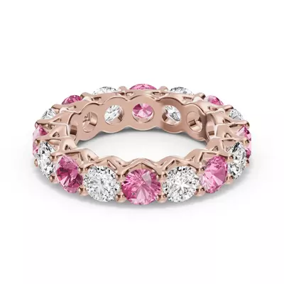 Unity Prong Pink Sapphire & Diamond Eternity Band (4.80 ct. tw.)