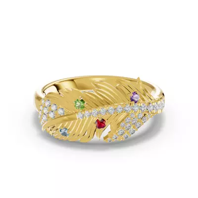 Feather Soar Diamond & Gemstone Ring