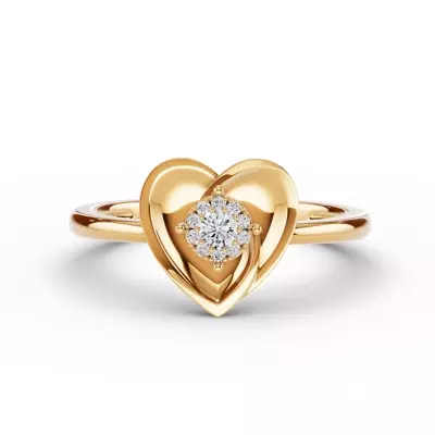 Spira Pavé Halo Heart Ring