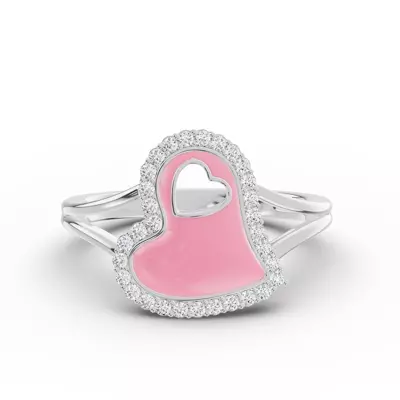 Cherish Pink Pavé Heart Ring