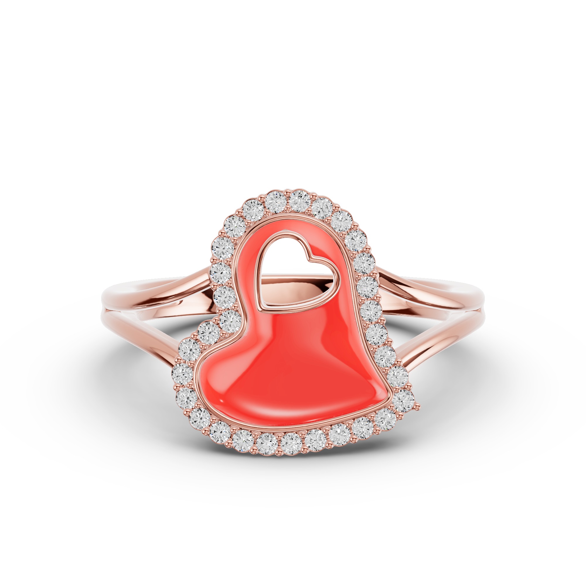 Cherish Red Pavé Heart Ring