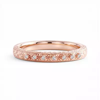 Isadora Engraved Milgrain Pavé Band