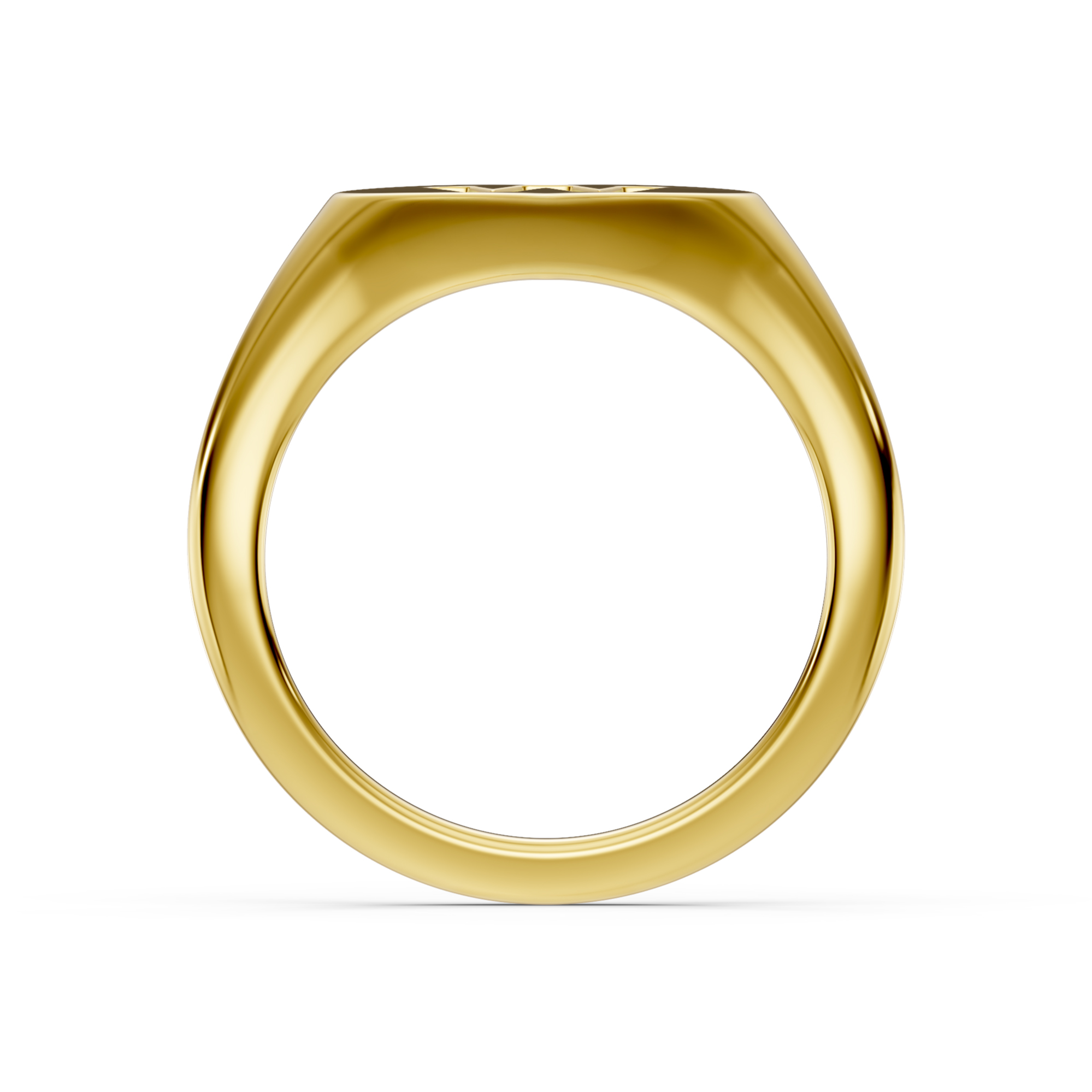 Heart Pavé Lab Diamond Initial Signet Ring - W