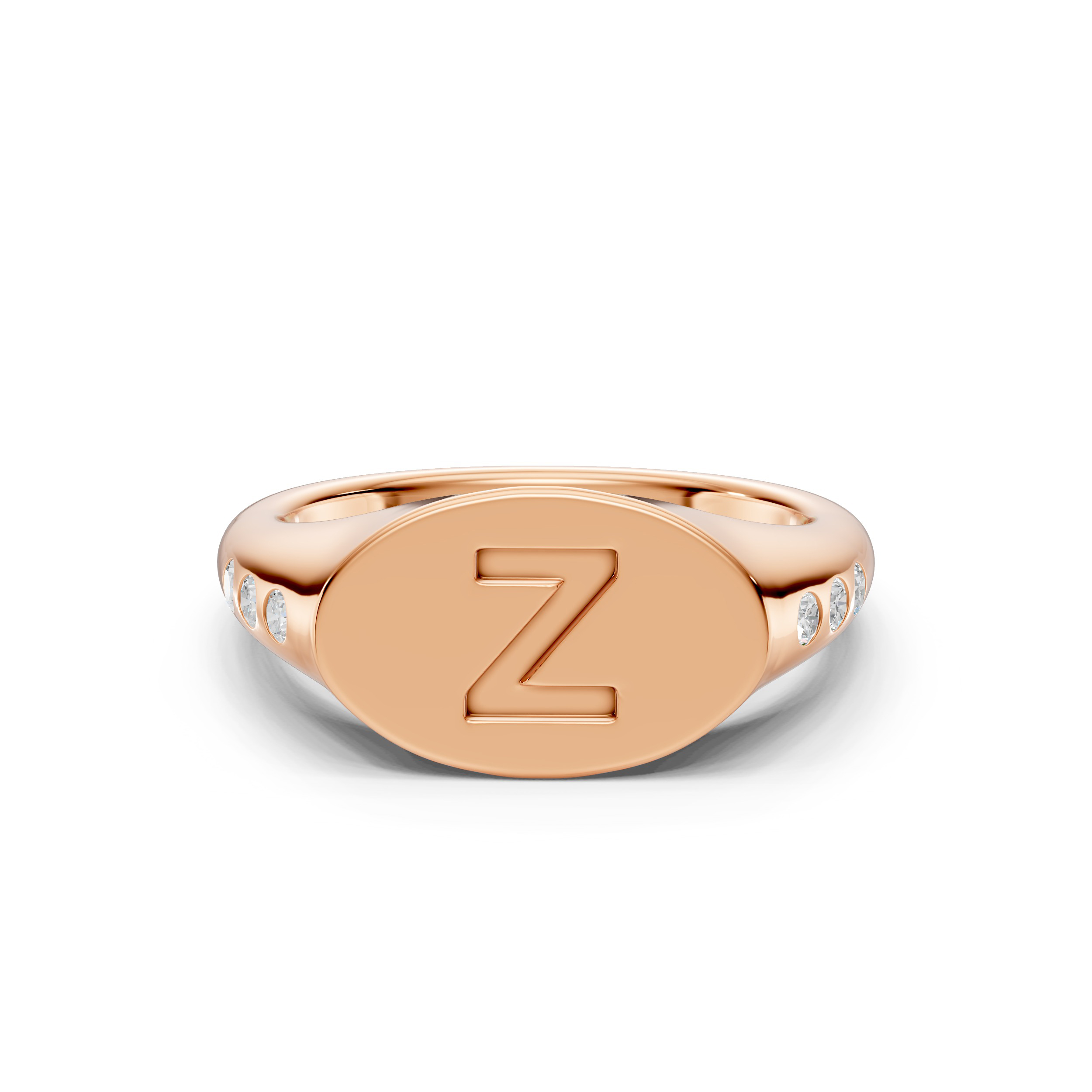 Initial Signet Diamond Accent Ring - Z