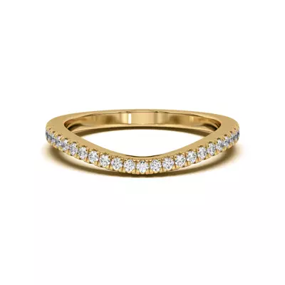 Farrah Curved Pavé Band