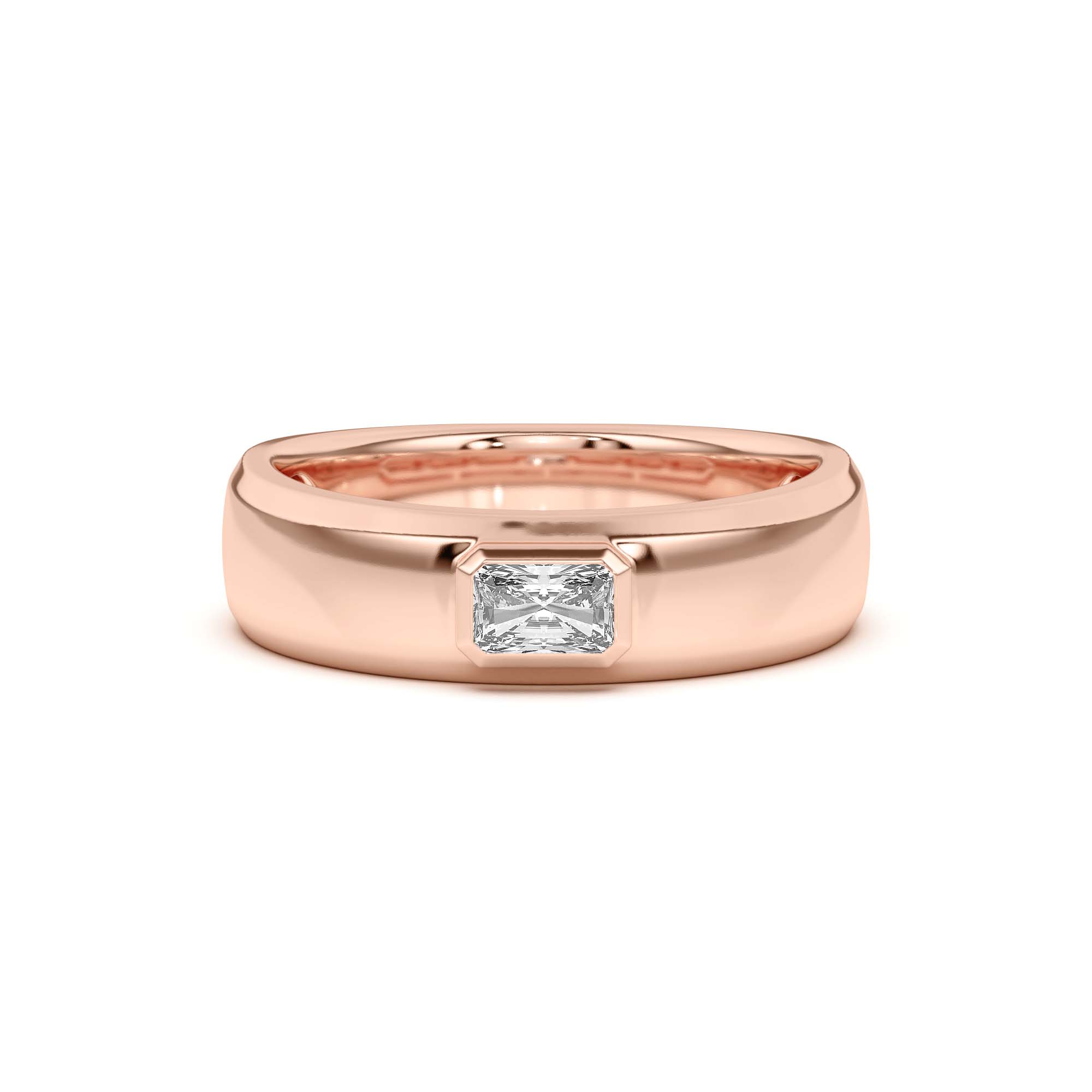 Raised Bezel Emerald-Cut Band