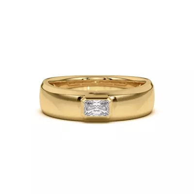 Raised Bezel Emerald-Cut Band