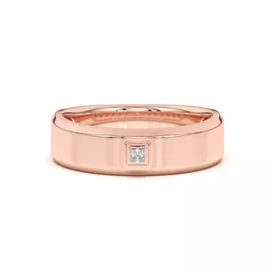 Raised Bezel Princess-Cut Band