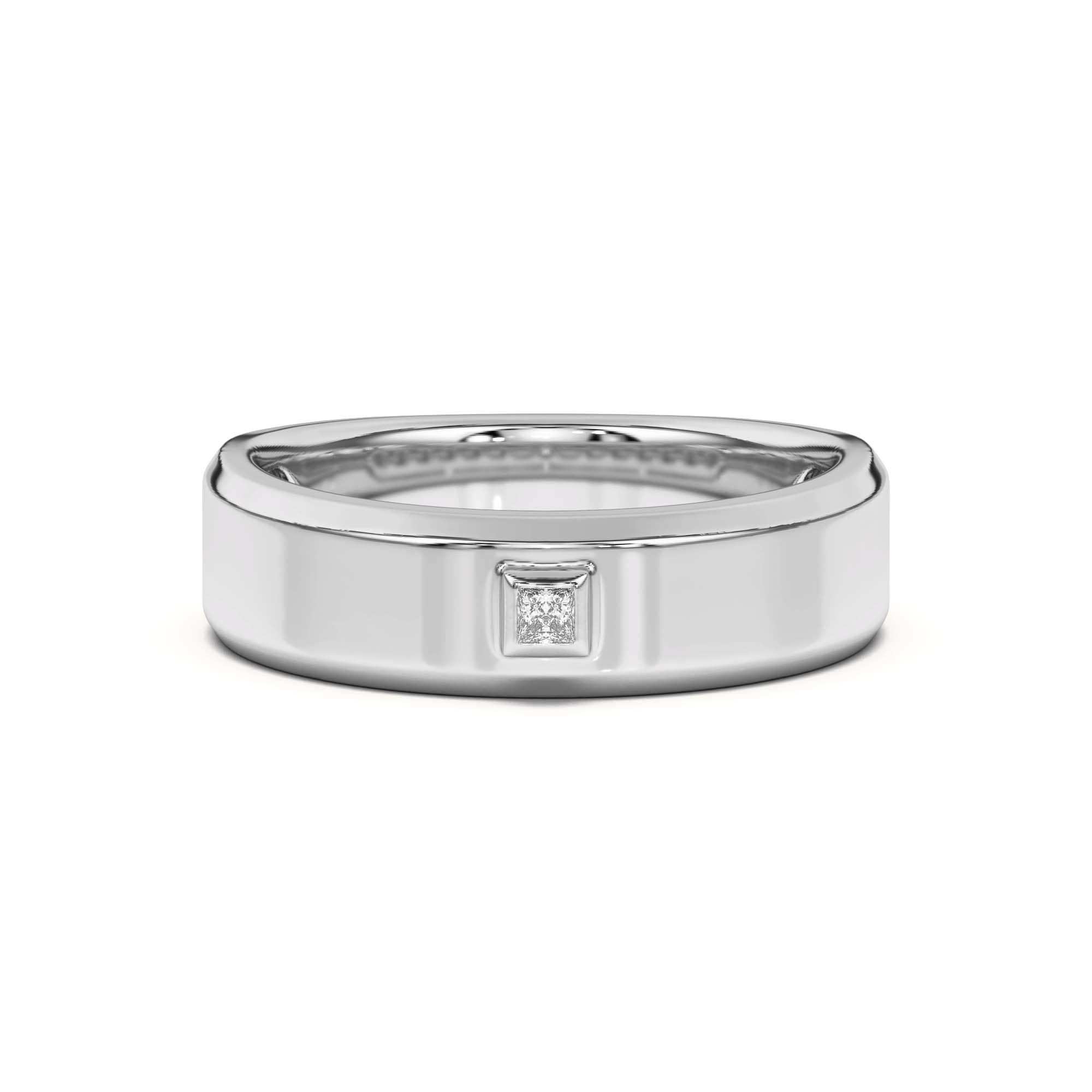 Raised Bezel Princess-Cut Band