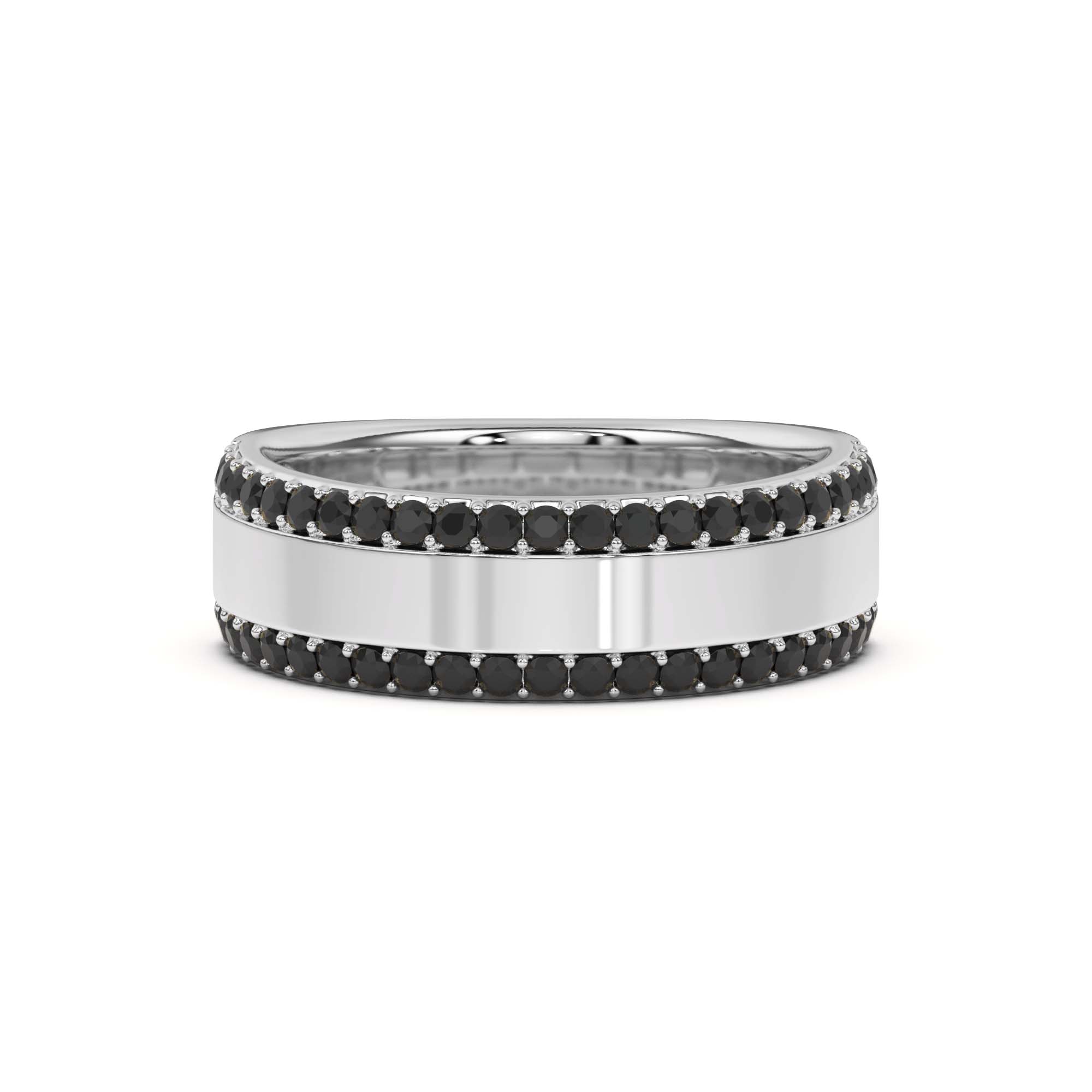 Black Sapphire Beveled Edge Band