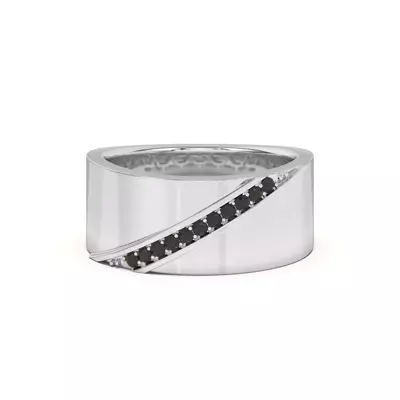 Diagonal Black Sapphire Wide Band