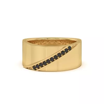 Diagonal Black Sapphire Wide Band