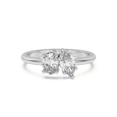Toi et Moi Oval and Marquise Lab Ring (1.00 ct. tw.)