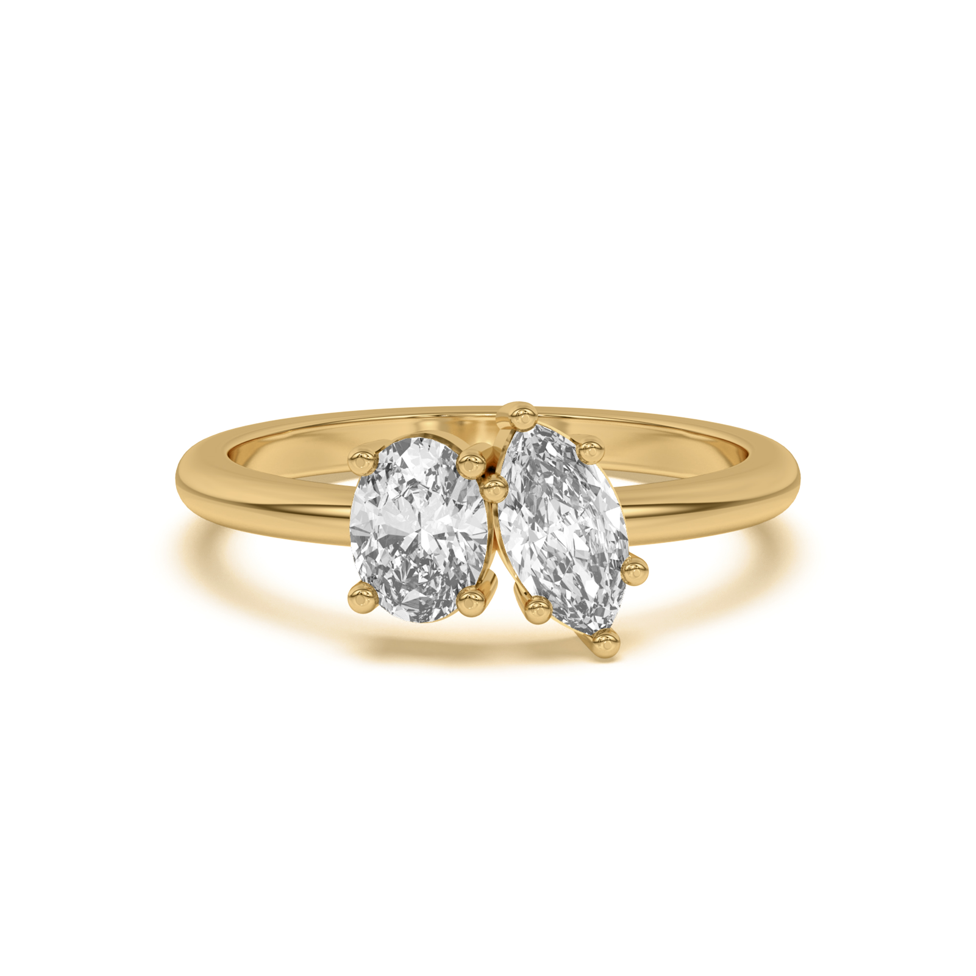 Toi et Moi Oval and Marquise Lab Ring (1.00 cttw)