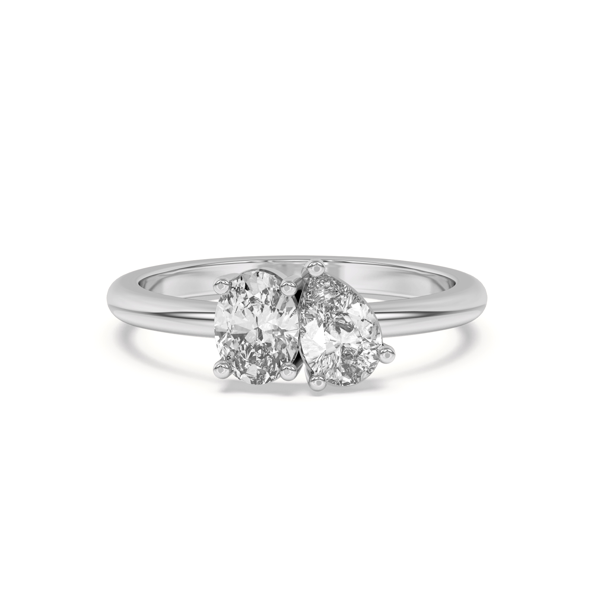 Toi et Moi Oval and Pear Lab Ring (1.00 cttw)