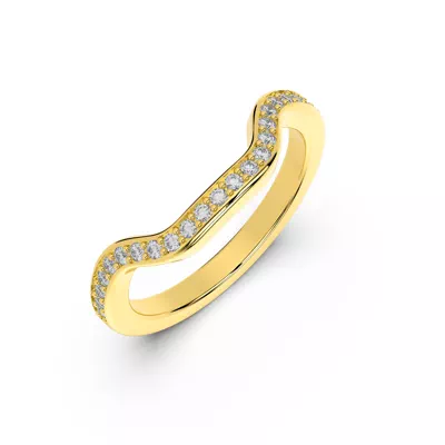 Orla Contoured Pavé Diamond Band